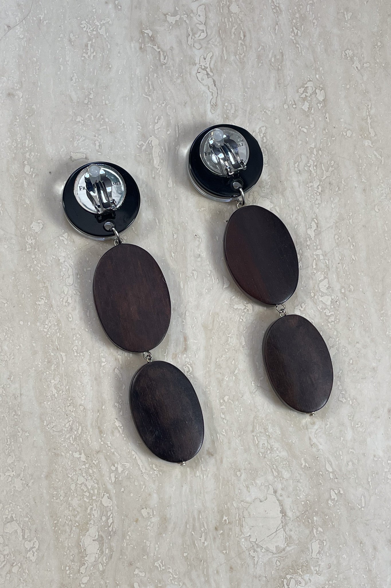 Wooden Mirror Droplet Earrings