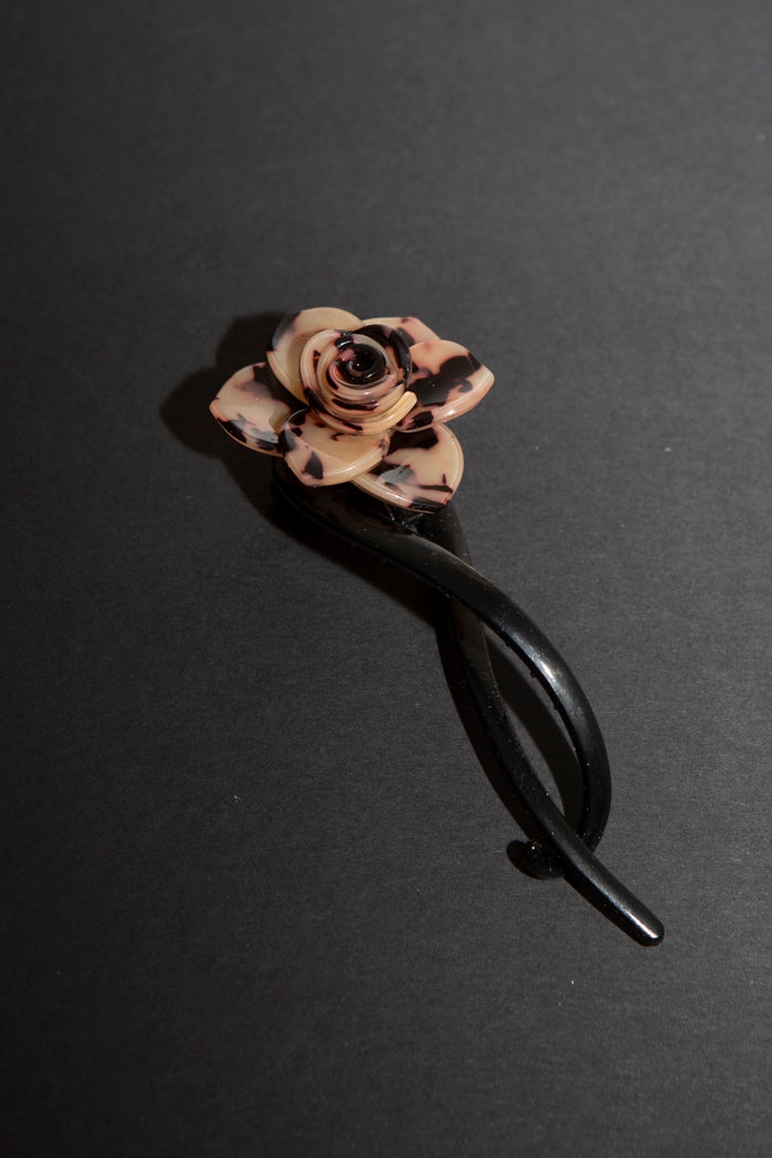 Pale Tortoiseshell Rose Hair Pin