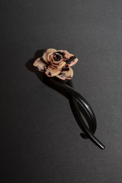 Pale Tortoiseshell Rose Hair Pin
