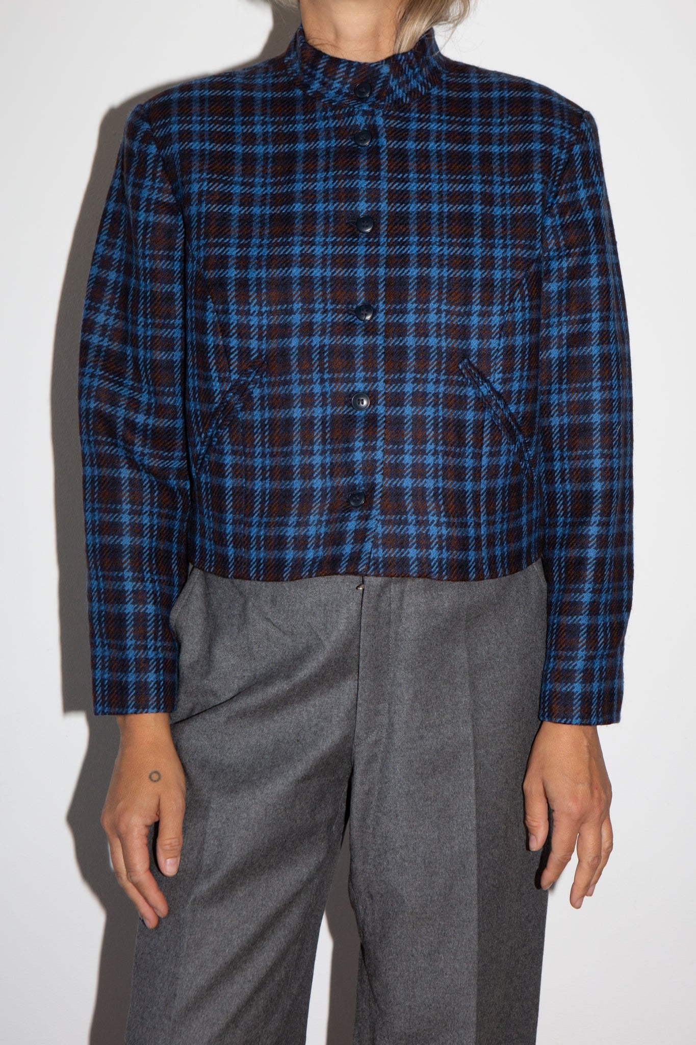 Tartan Cacharel Cropped Jacket