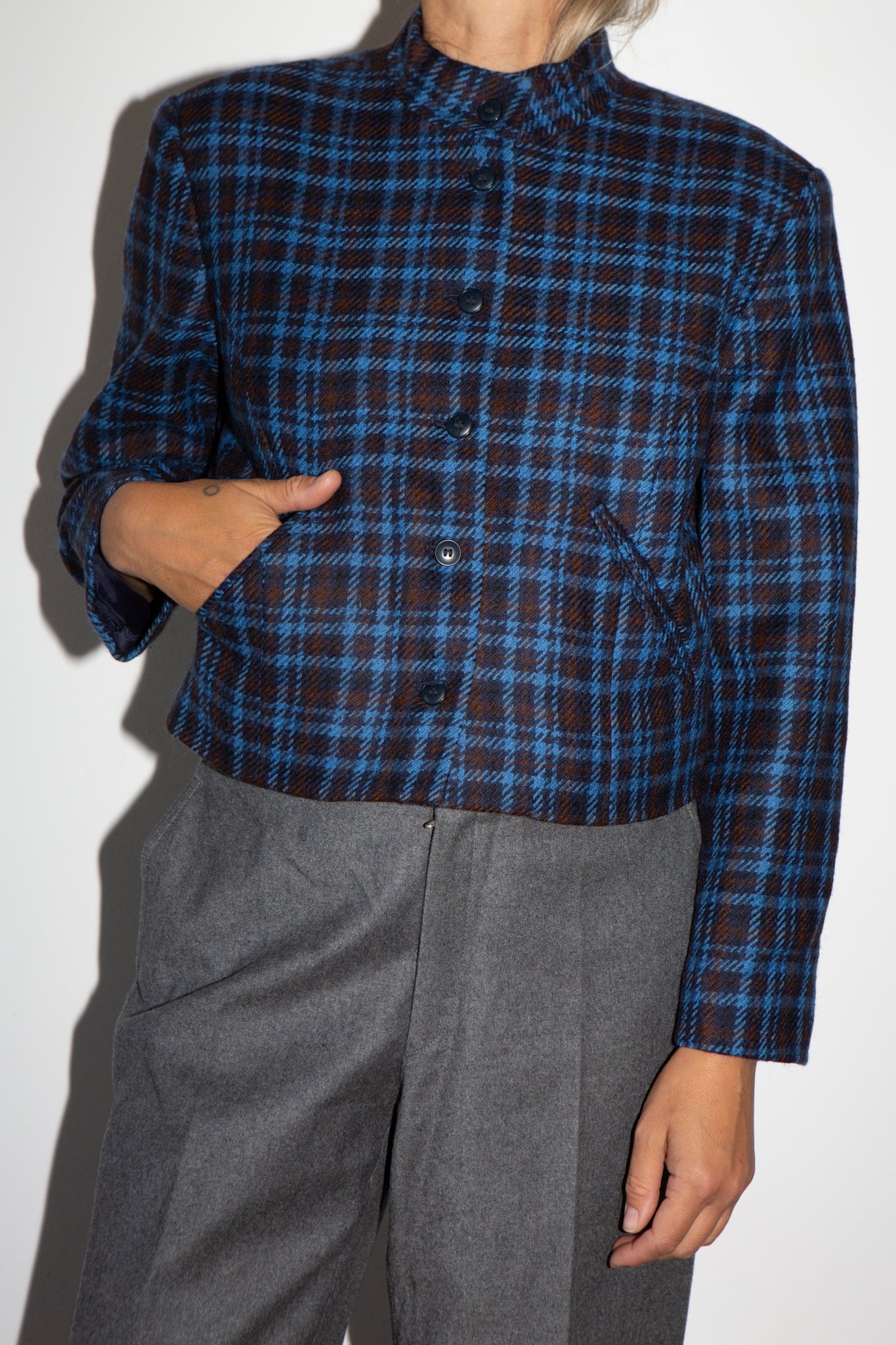 Tartan Cacharel Cropped Jacket