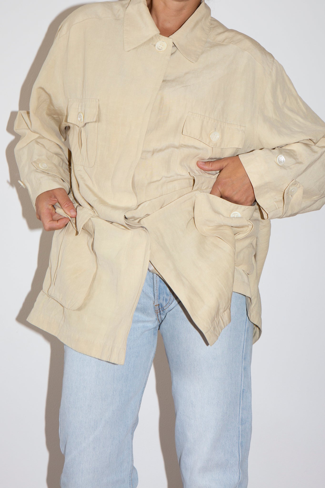 Silk & Linen Safari Jacket