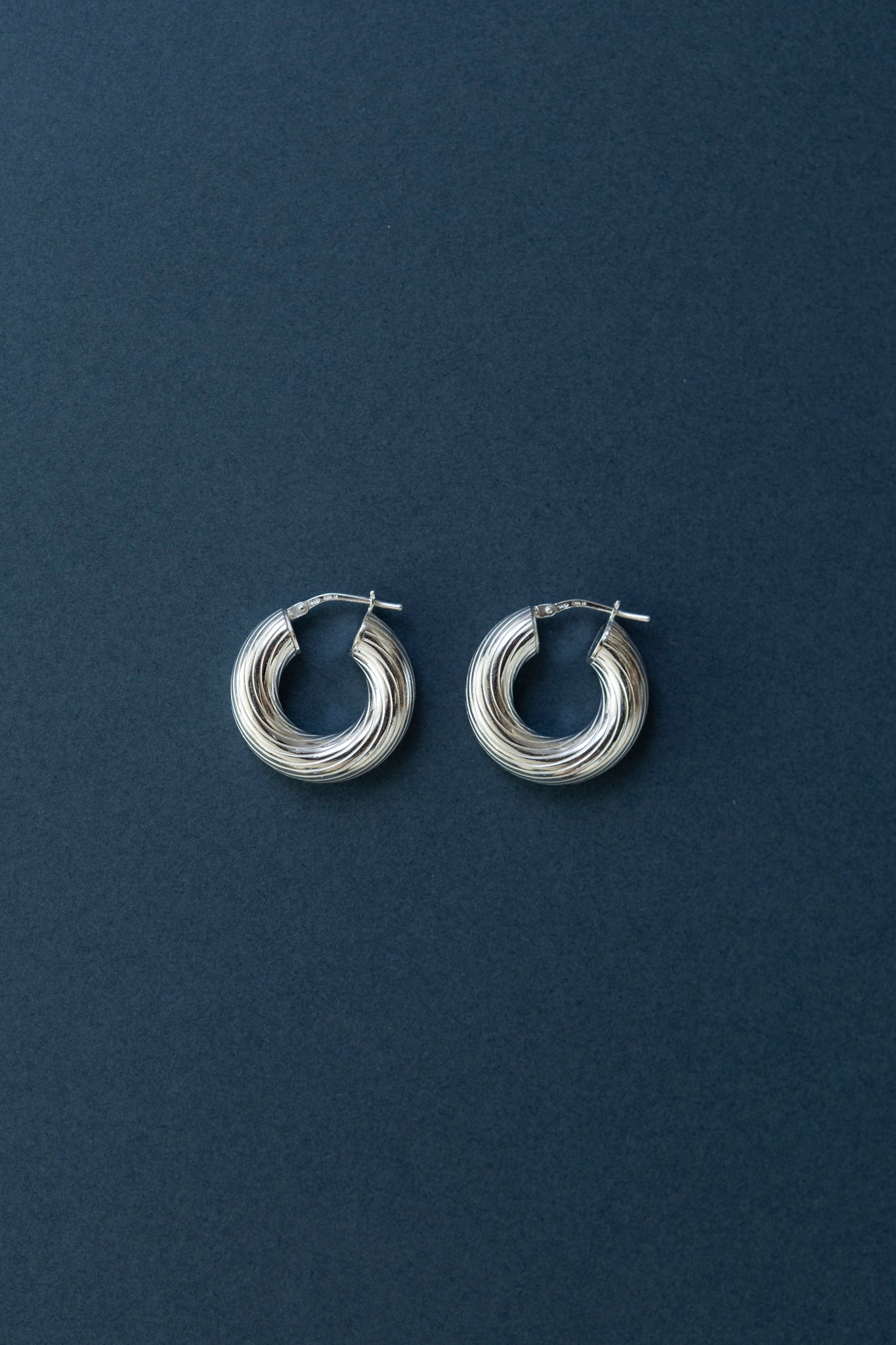 Silver Twisted Hoops