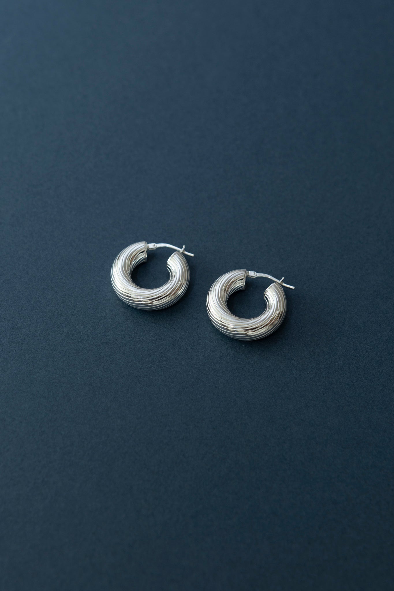 Silver Twisted Hoops