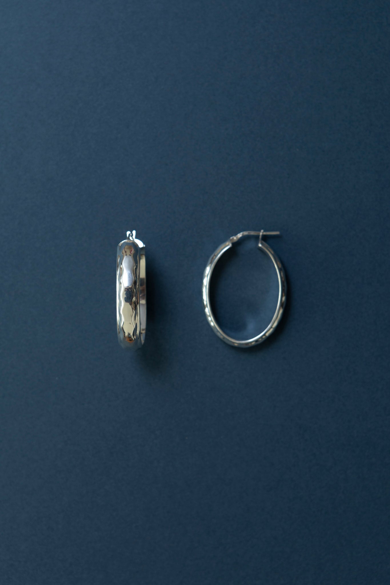 Hammered Oval Hoop