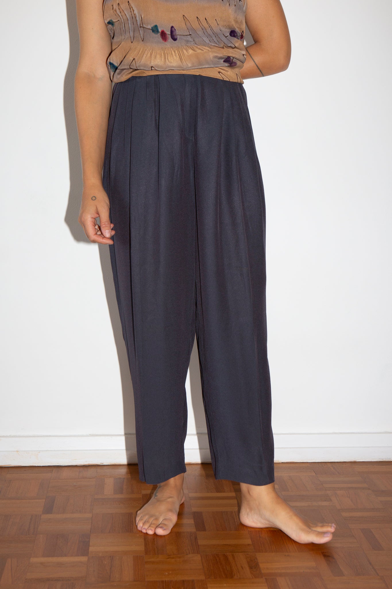 High Waisted Crepe Trousers