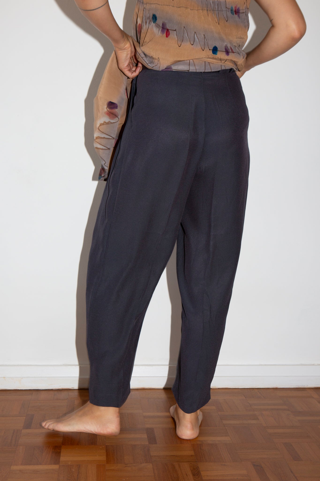 High Waisted Crepe Trousers