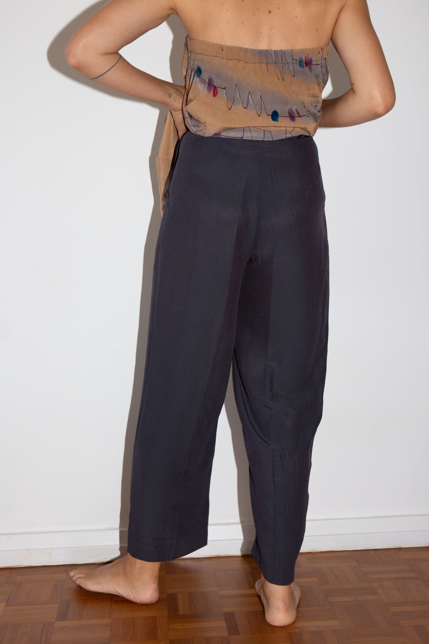 High Waisted Crepe Trousers