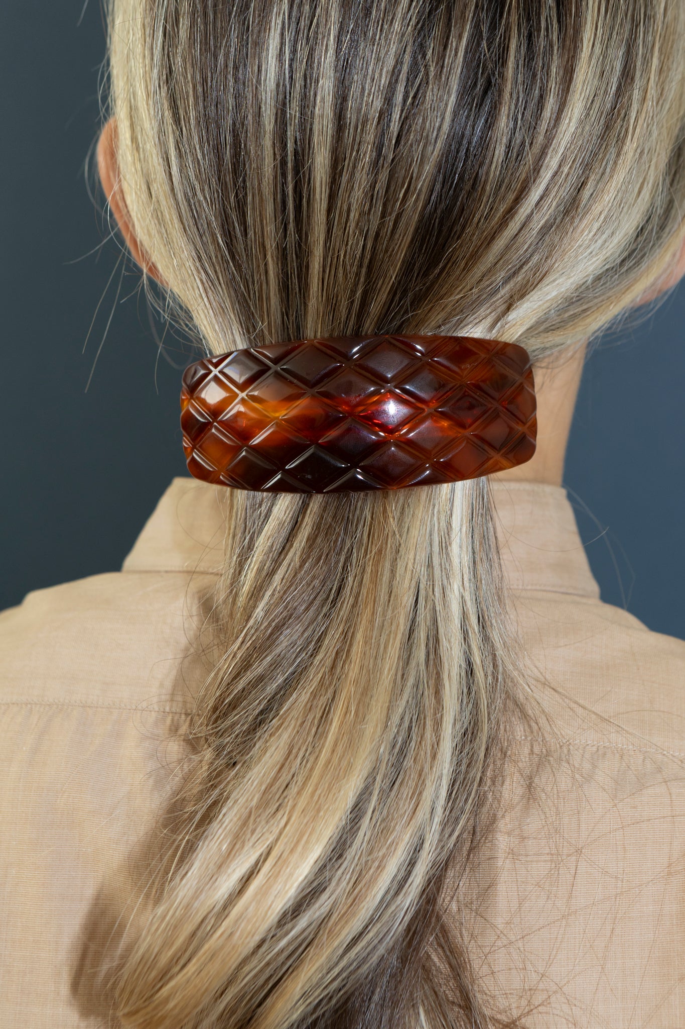 Tortoiseshell Quilted Barrette