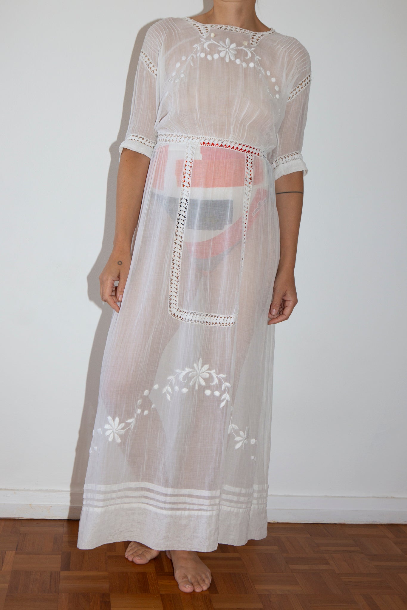 Cotton Gauze Edwardian Dress