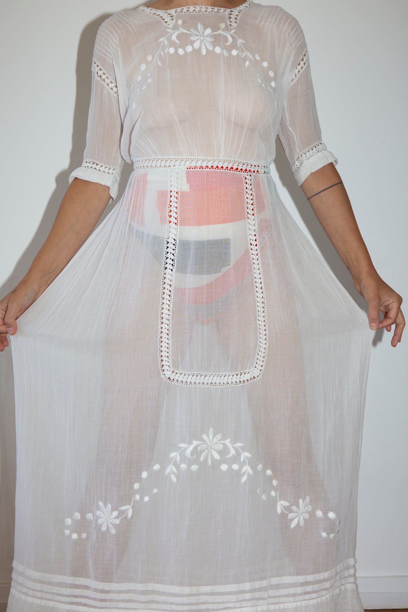 Cotton Gauze Edwardian Dress