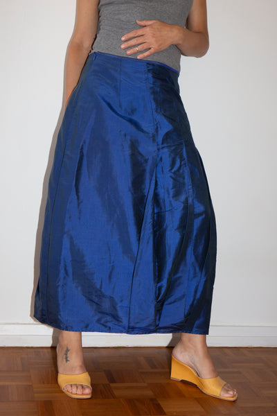 90s Silk Barrel Skirt