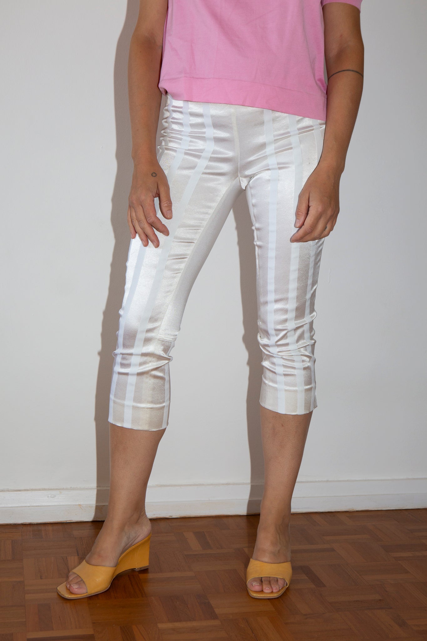Stretch Satin Capri Pant