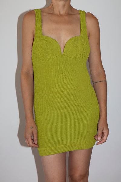 80s Crinkle Mini Dress