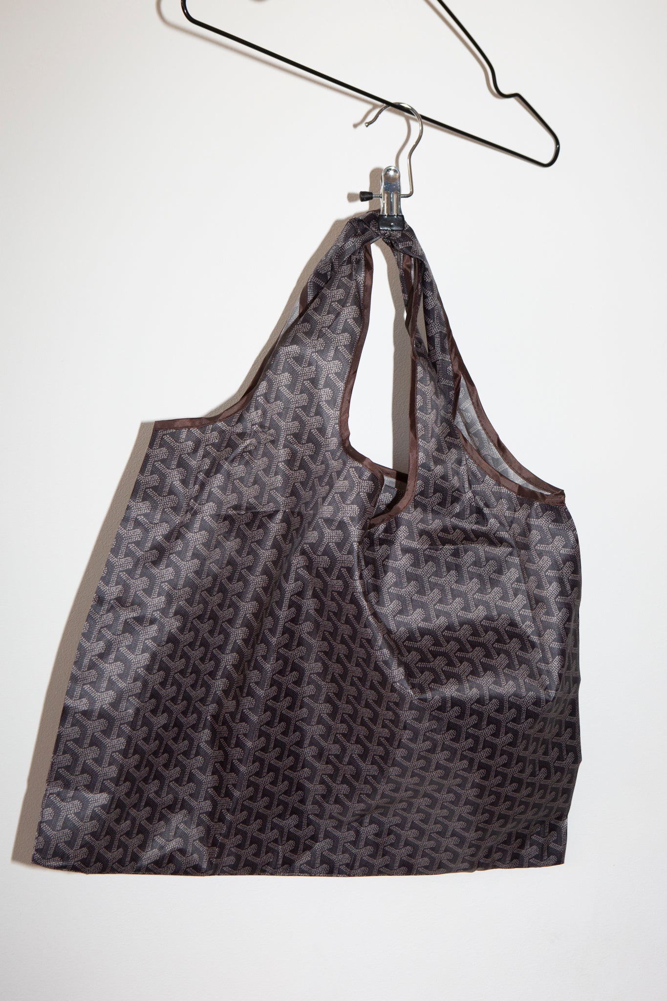 Brown Foldable Nylon Shopping Bag