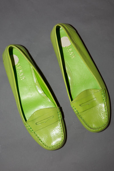Lime Ralph Lauren Driving Shoe - UK 6