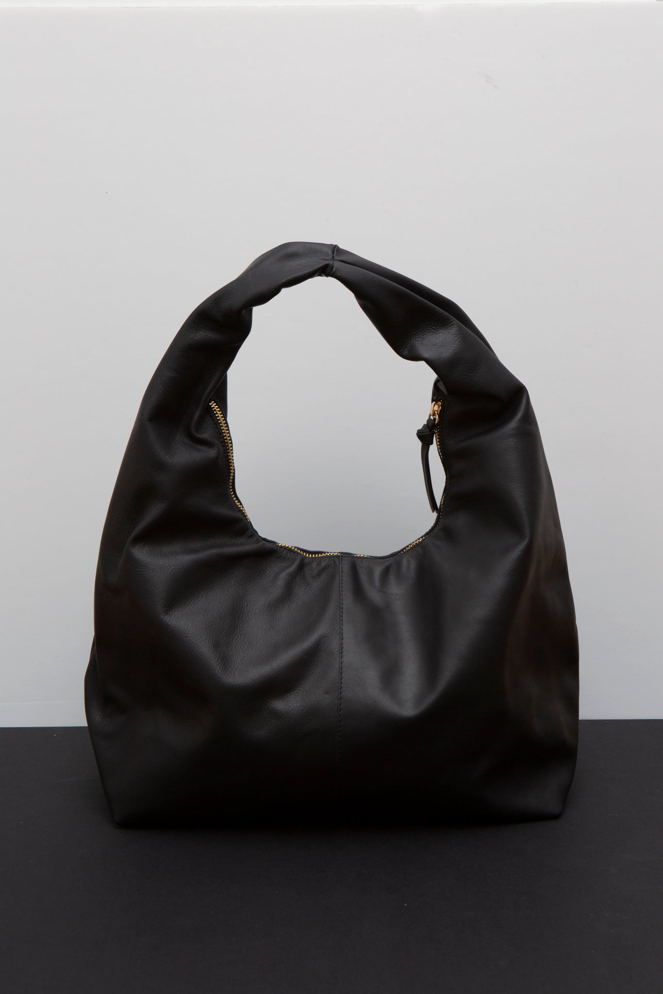 Black Classic Leather Shoulder Bag
