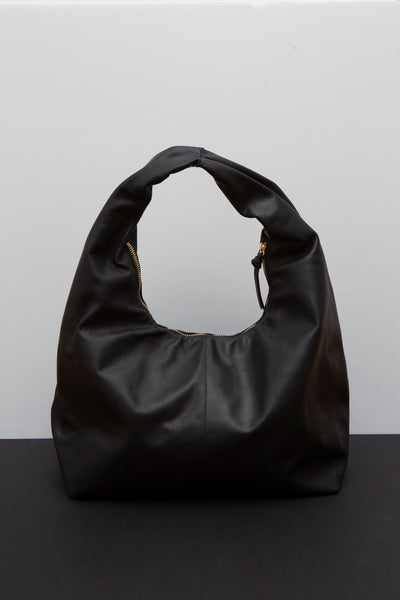 Black Classic Leather Shoulder Bag