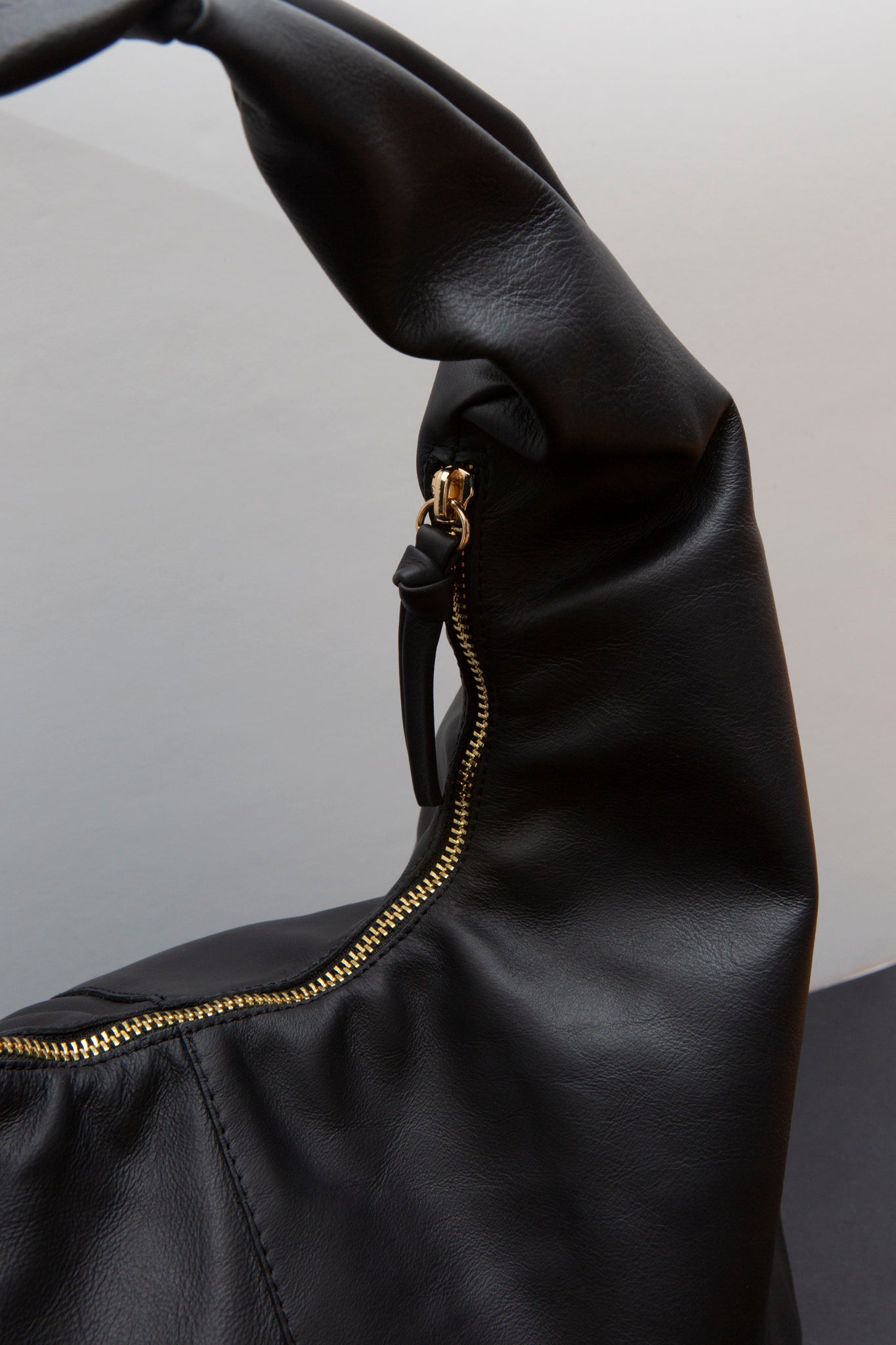 Black Classic Leather Shoulder Bag