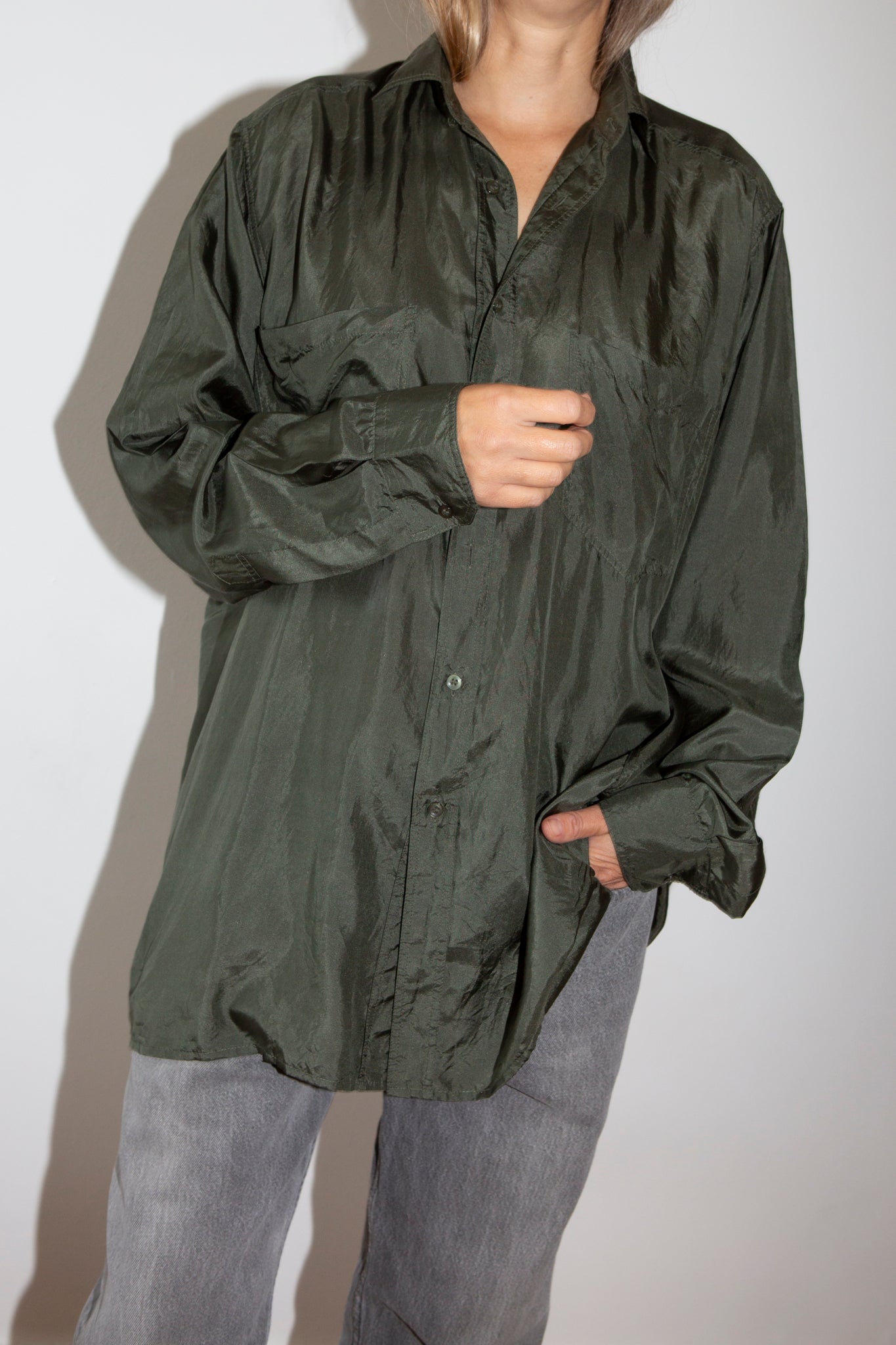 Forest Long Sleeve Silk Shirt