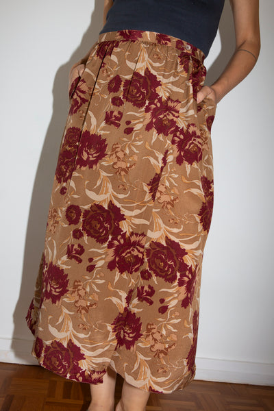 1990s Silk Calvin Klein Wrap Skirt