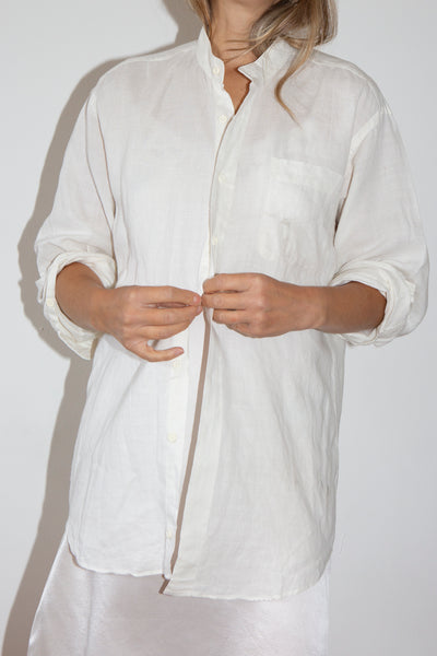 Trussardi Linen Grandad Shirt