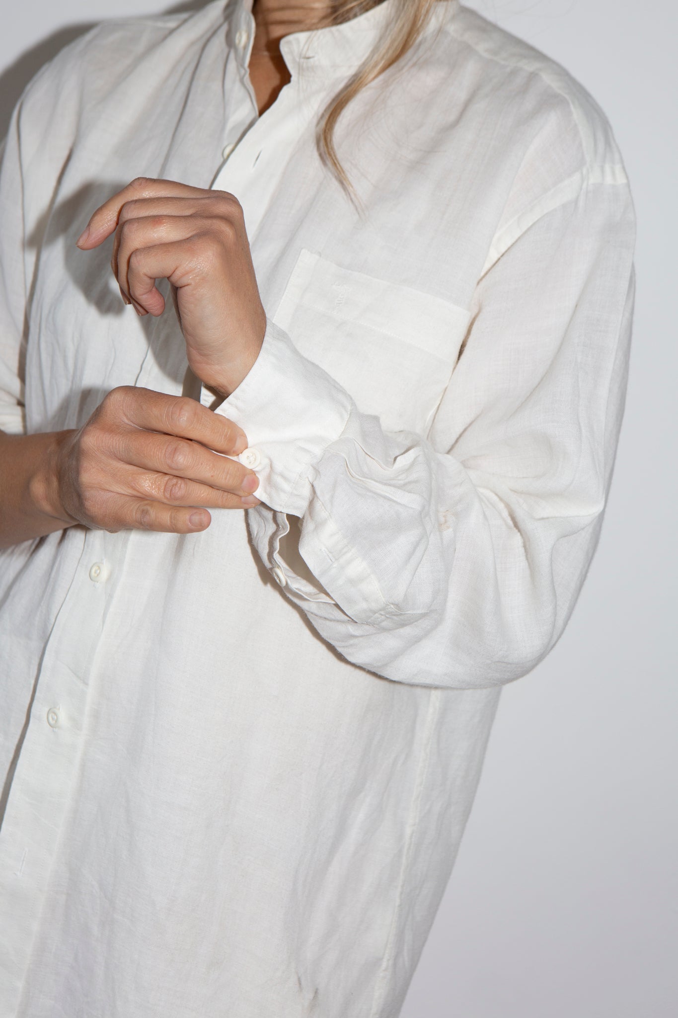 Trussardi Linen Grandad Shirt
