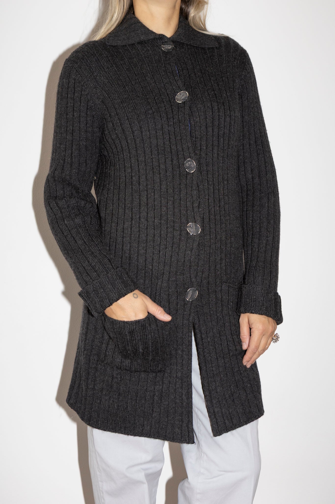 Patrizia Pepe Ribbed Cardi