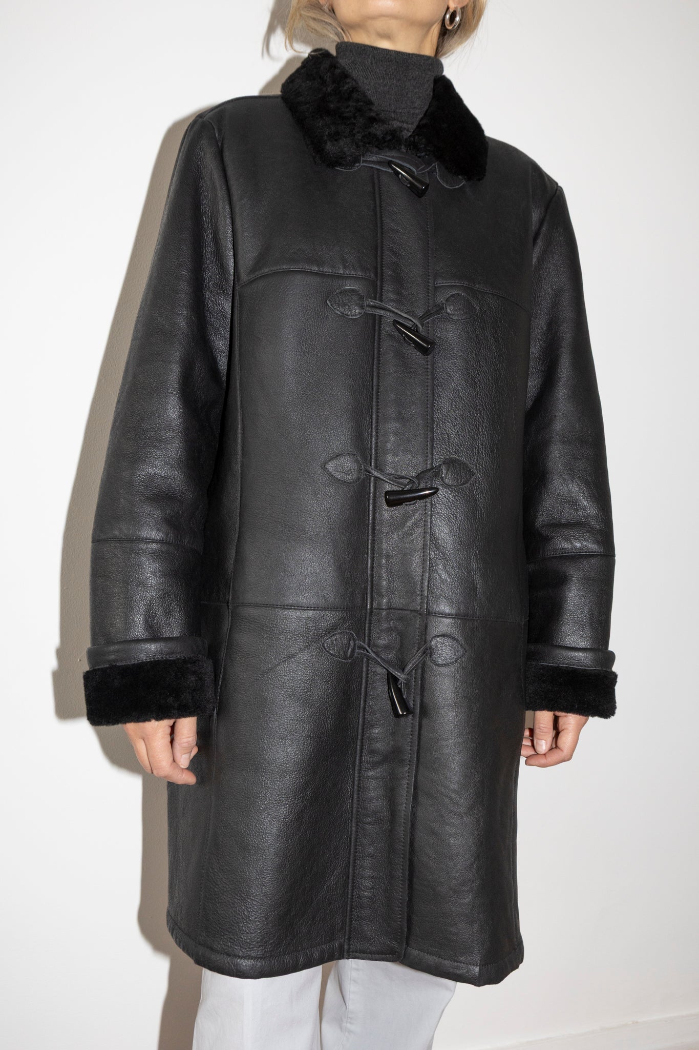 Black Sheepskin Coat