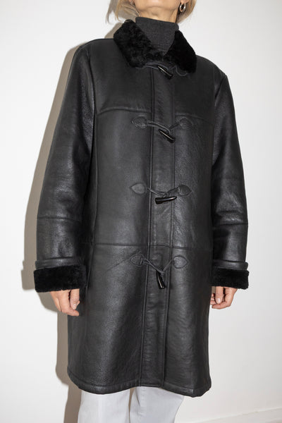 Black Sheepskin Coat