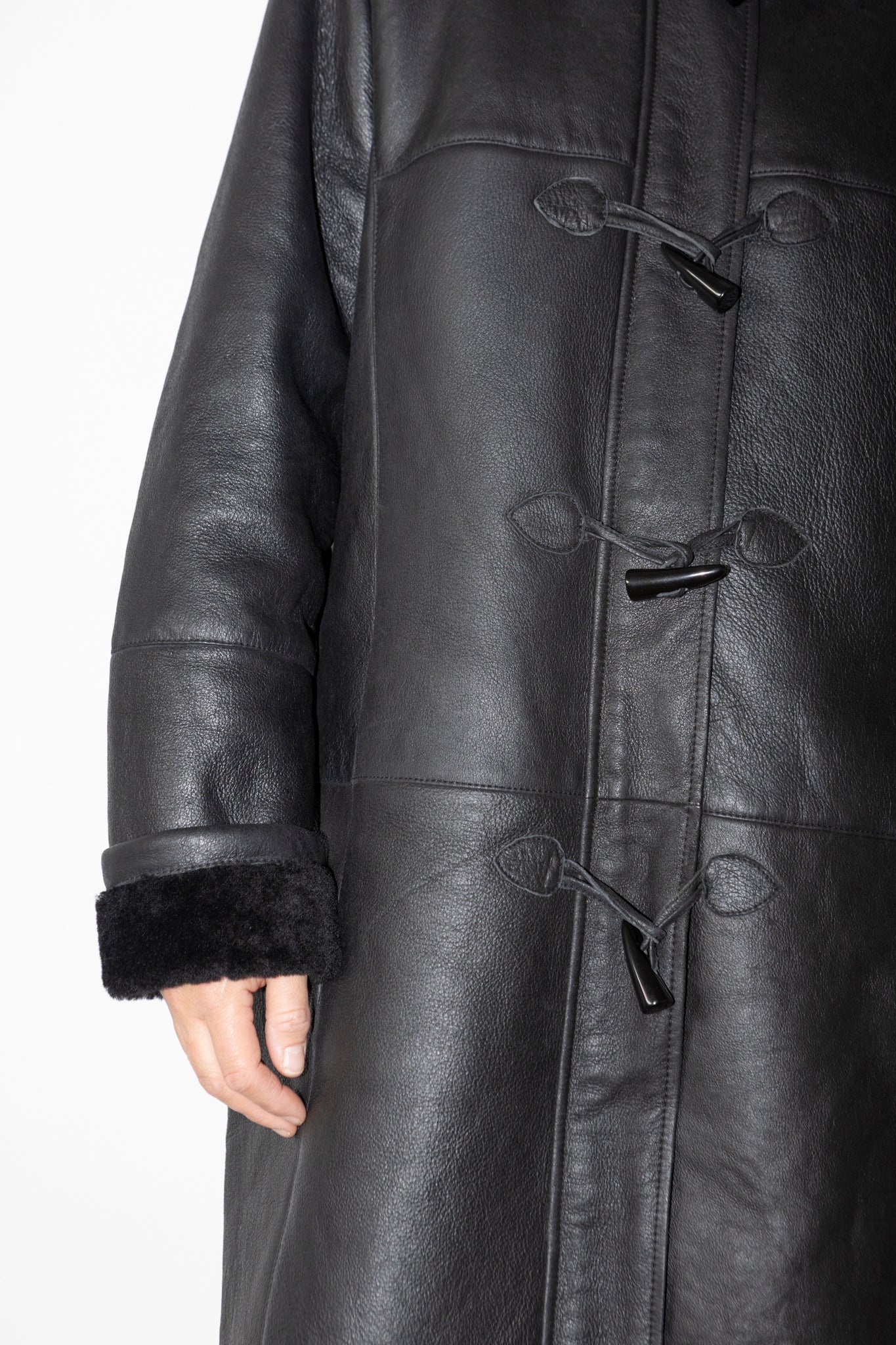 Black Sheepskin Coat