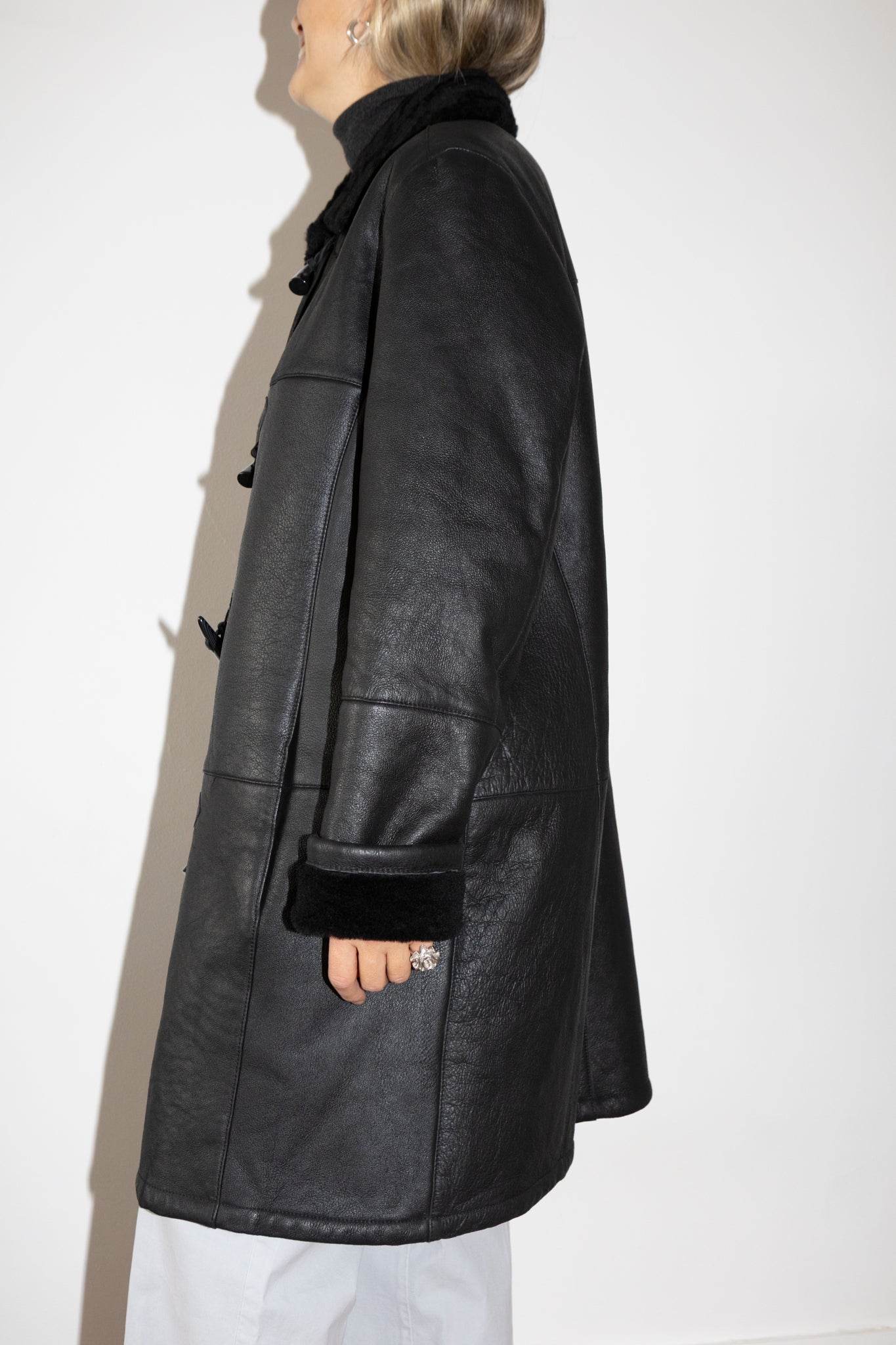 Black Sheepskin Coat