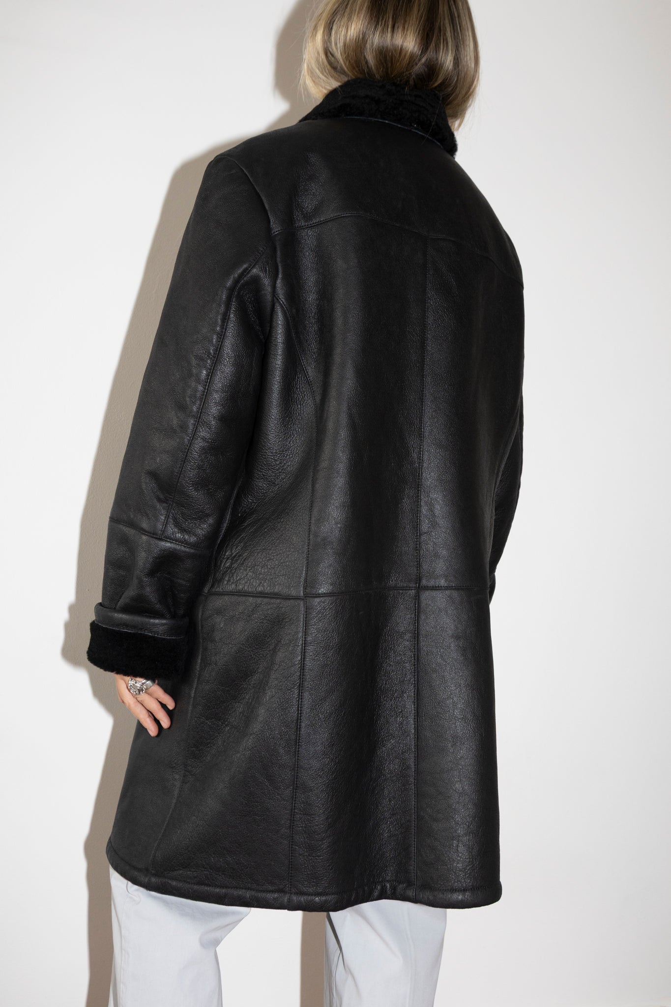Black Sheepskin Coat
