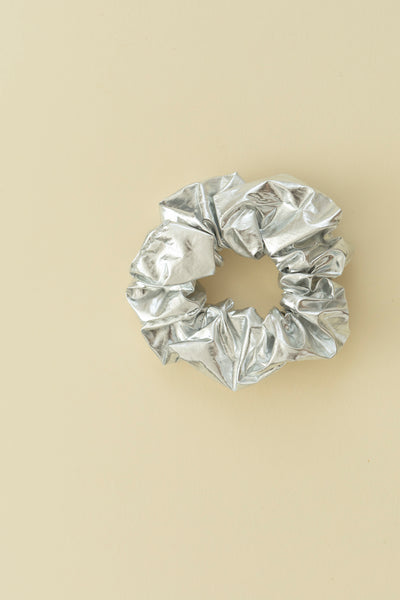 Silver Metalic Scrunchie