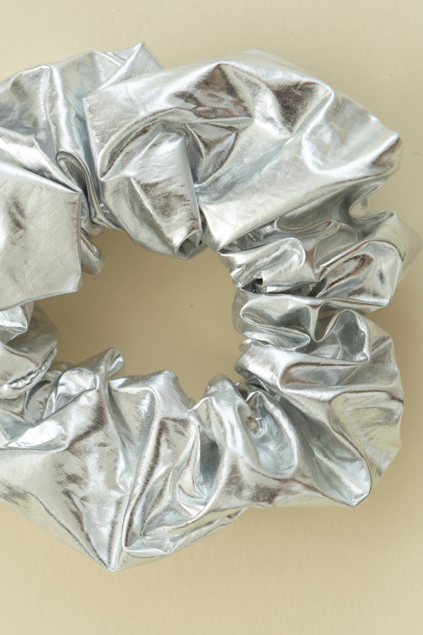 Silver Metalic Scrunchie