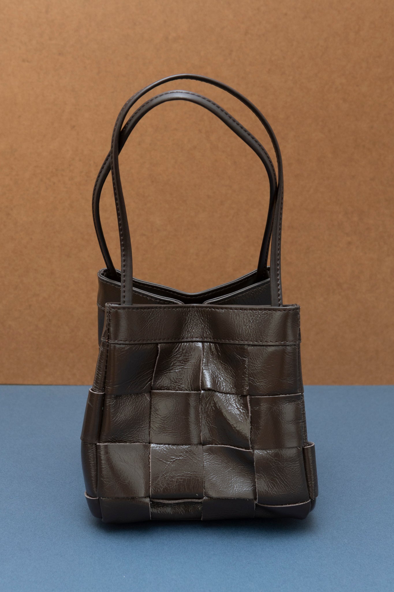 Multi Way Leather Grid Bag