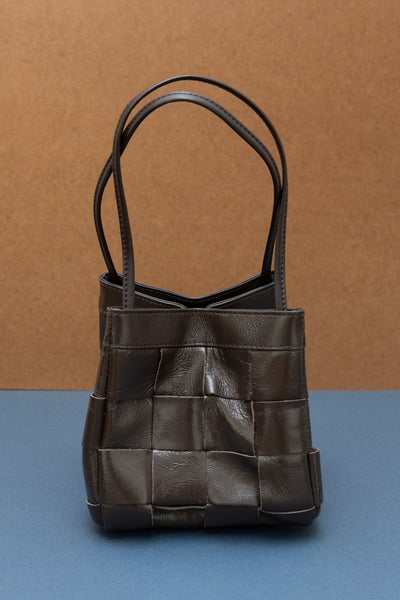 Multi Way Leather Grid Bag