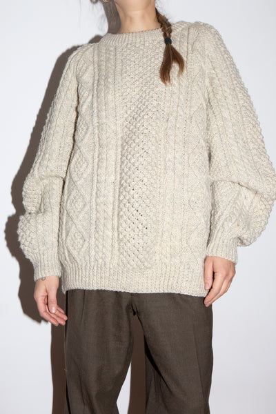 Hand Knitted Pure Wool Fishermans Jumper