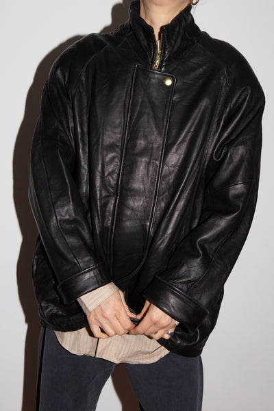 Mid Length Leather Jacket