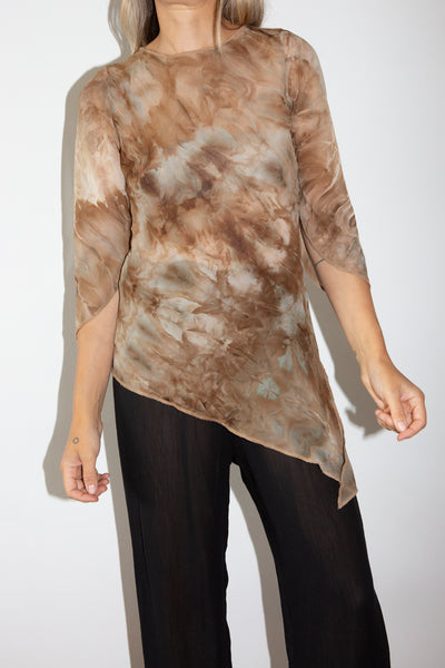 90s Tie Dye Asymmetrical Top