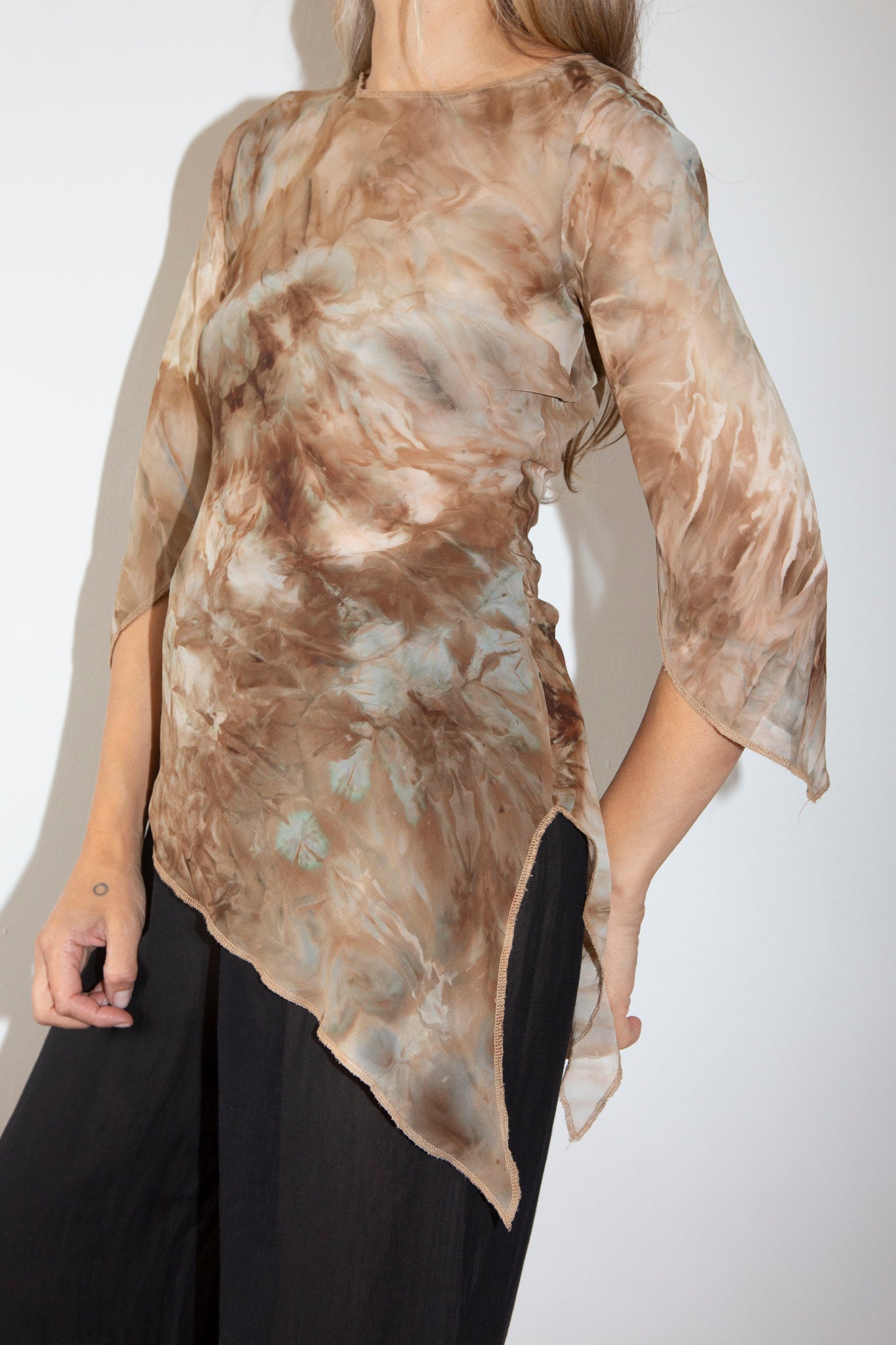 90s Tie Dye Asymmetrical Top