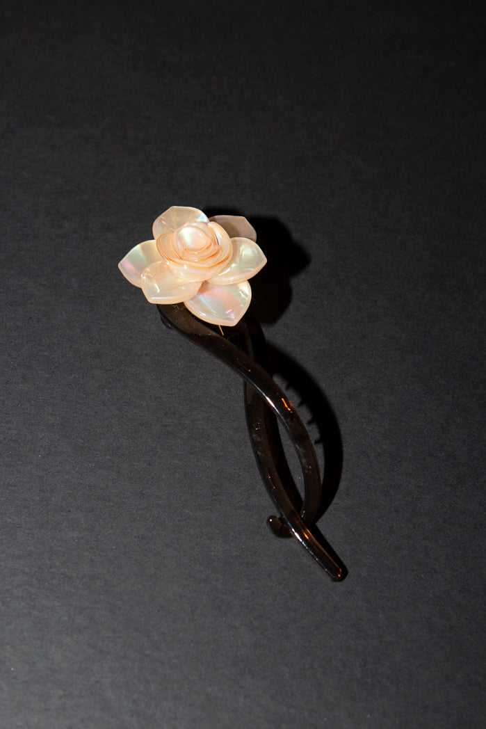 Peach Rose Hair Pin