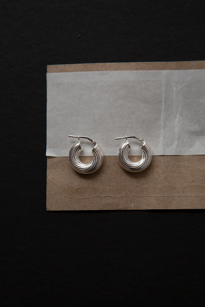 Mini Silver Twisted Hoops
