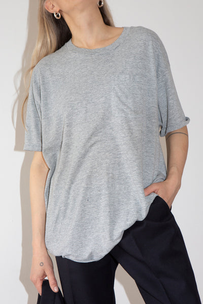 Grey Single Stitch Tee