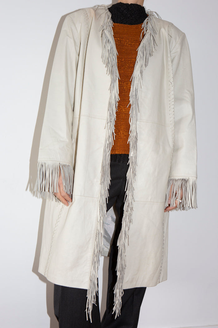 90s Leather Fringed Jacket