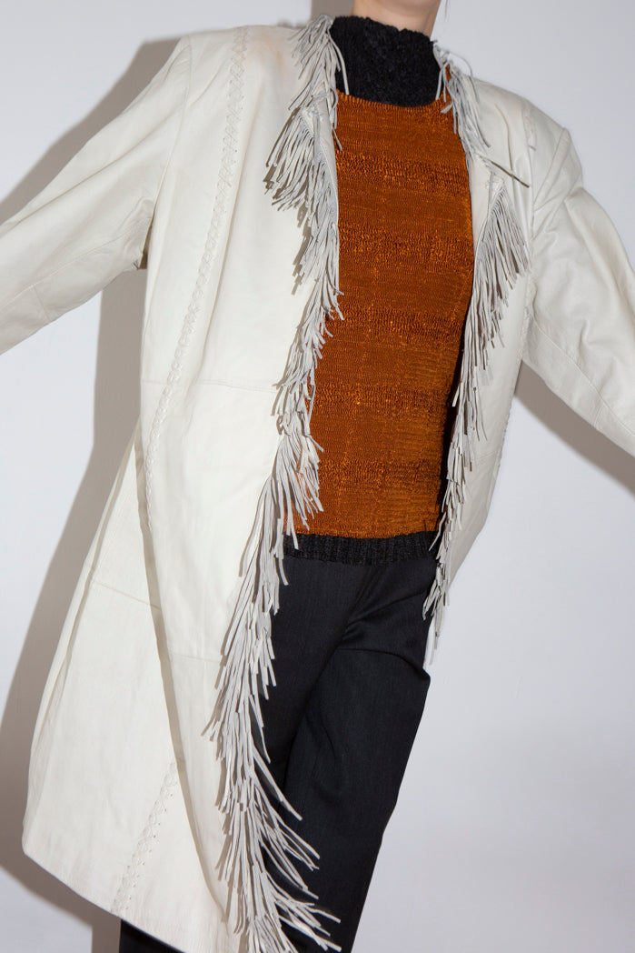 90s Leather Fringed Jacket