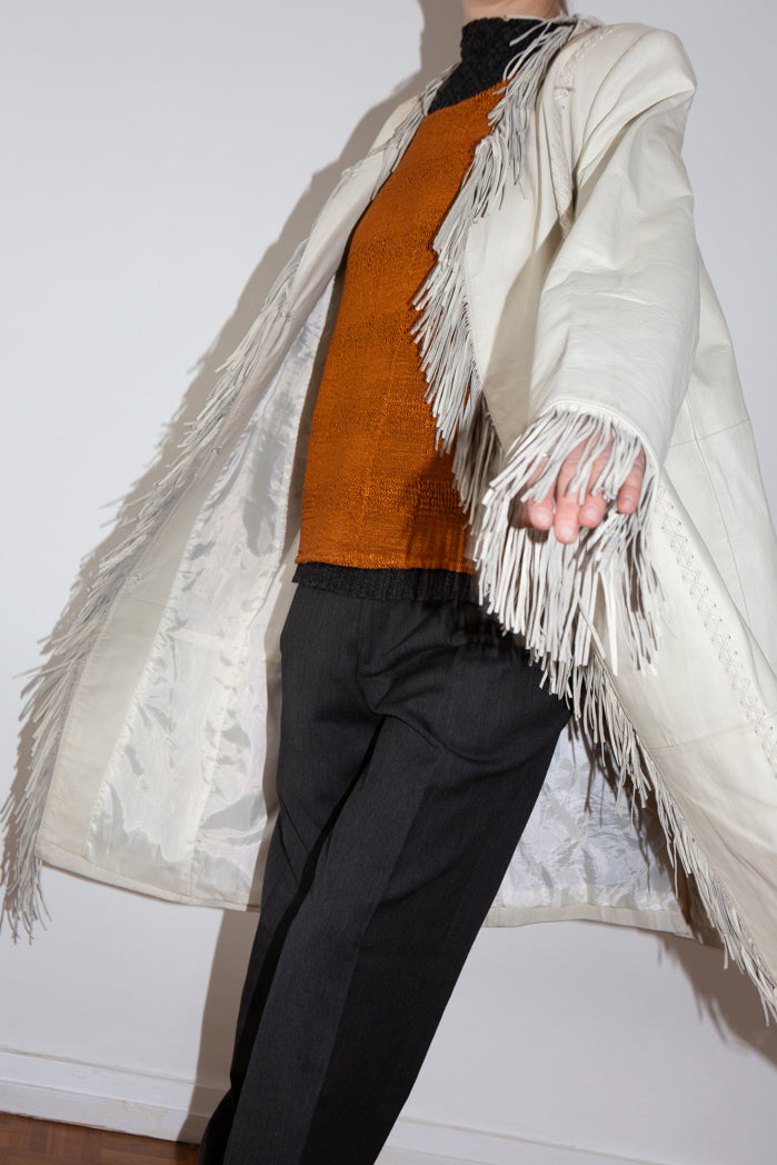 90s Leather Fringed Jacket