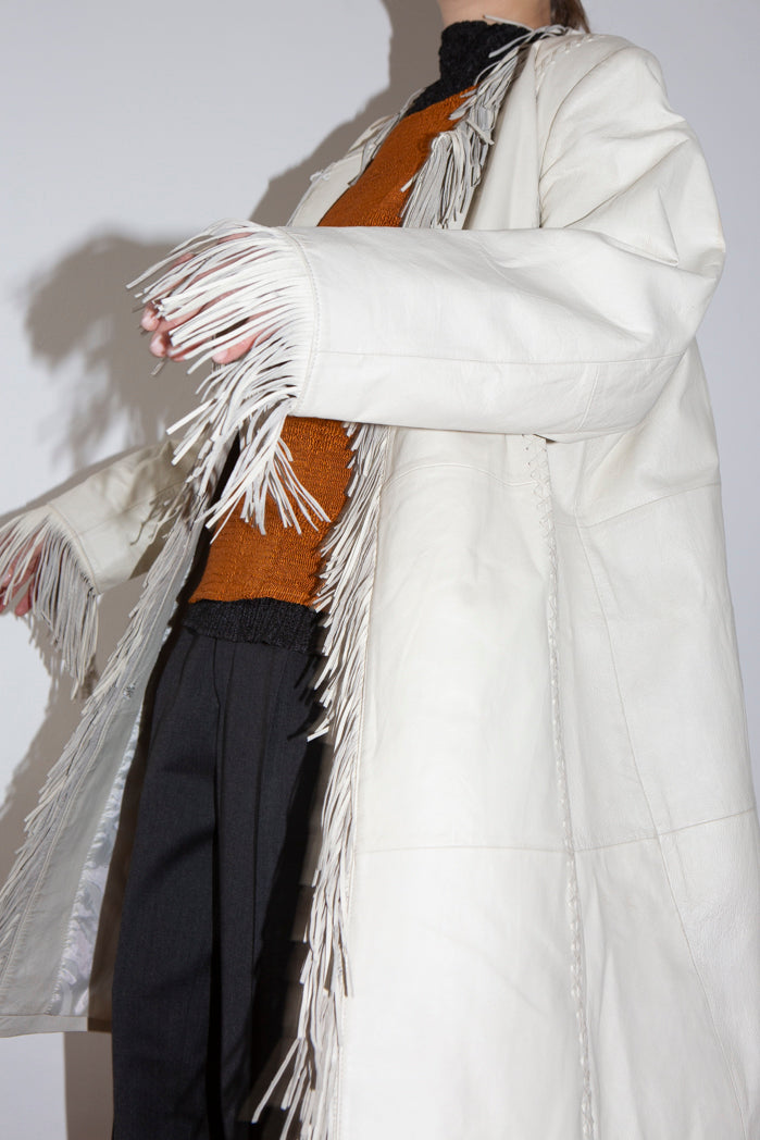 90s Leather Fringed Jacket
