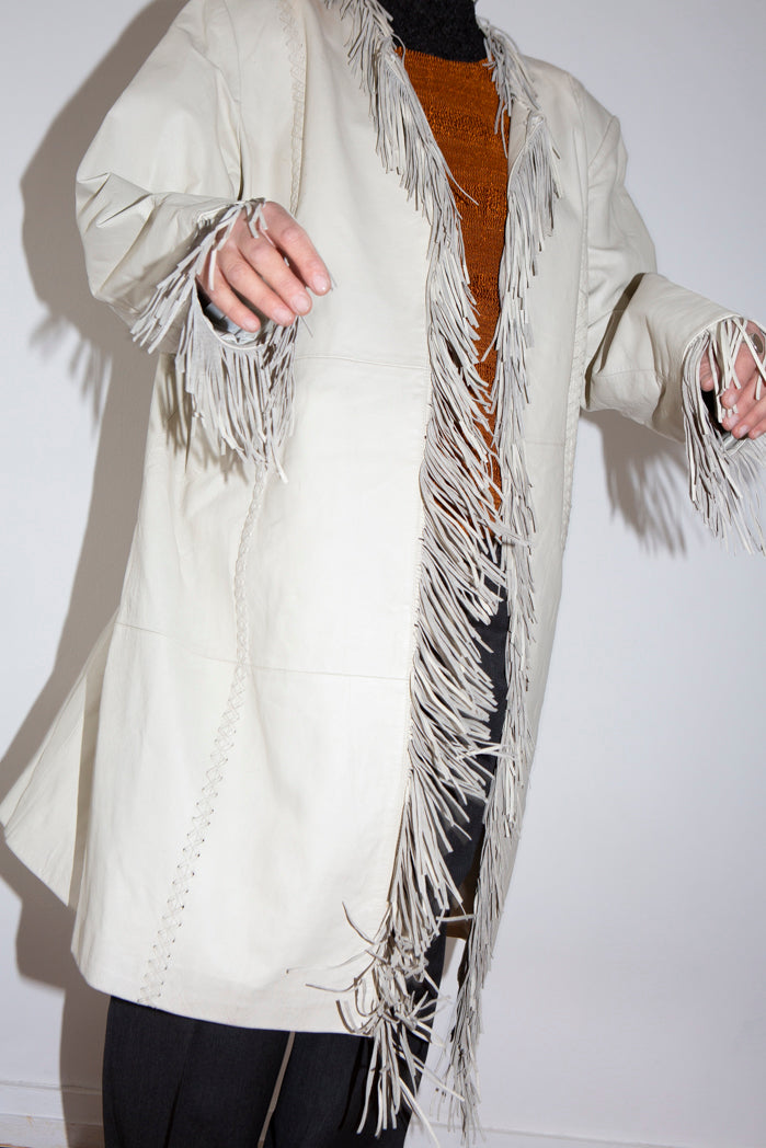 90s Leather Fringed Jacket