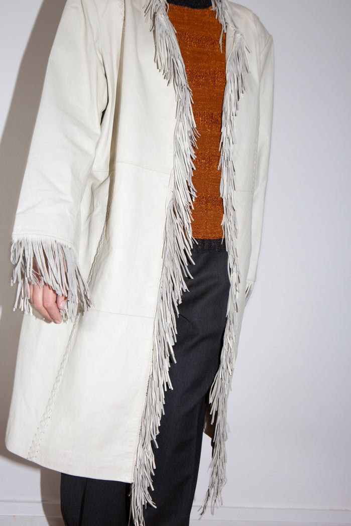 90s Leather Fringed Jacket